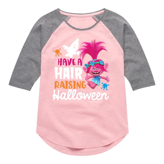 Trolls - Have A Hair Raising Halloween Poppy - Toddler & Youth Girls Raglan Graphic T-Shirt