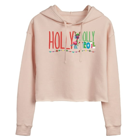 Trolls - Holly Jolly Troll Cooper - Juniors Cropped Pullover Hoodie