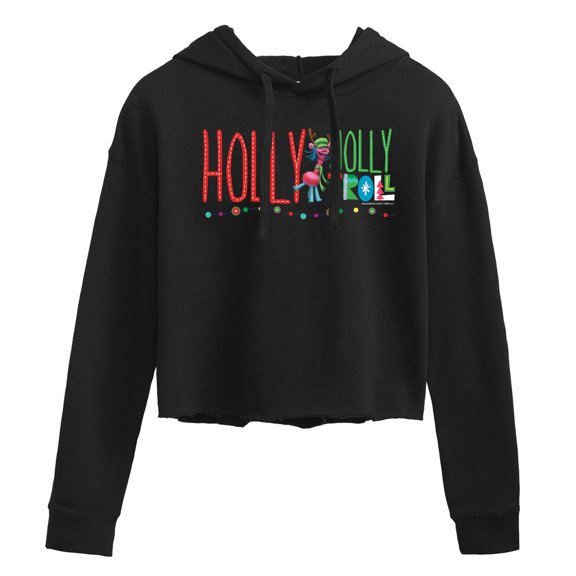 Trolls - Holly Jolly Troll Cooper - Juniors Cropped Pullover Hoodie