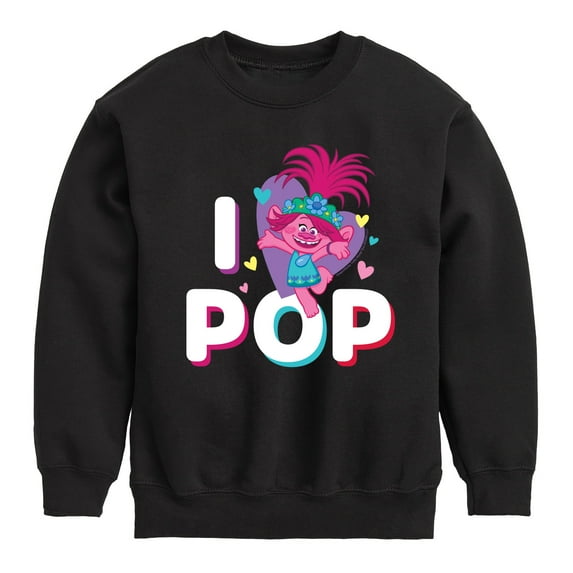 Trolls - I Love Pop Poppy - Toddler & Youth Crewneck Fleece Sweatshirt