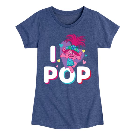 Trolls - I Love Pop Poppy - Toddler & Youth Girls Short Sleeve Graphic T-Shirt