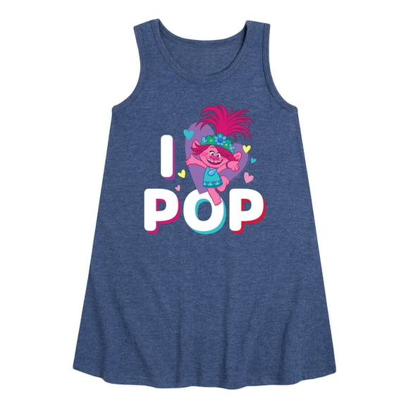 Trolls - I Love Pop Poppy - Toddler & Youth Girls A-line Dress