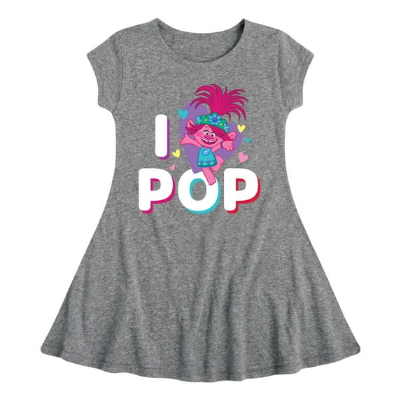 Trolls - I Love Pop - Toddler & Youth Girls Fit & Flare Dress