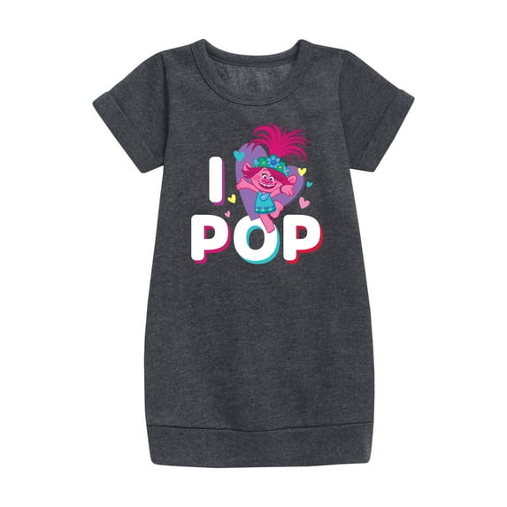 Trolls - I Love Pop Poppy - Toddler & Youth Girls Fleece Dress