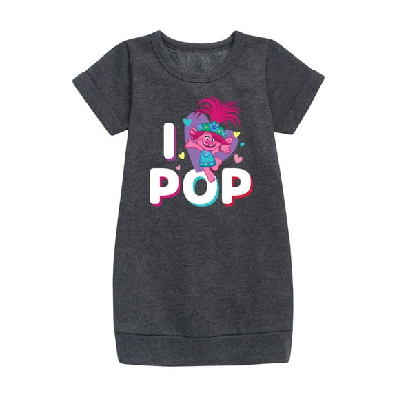 Trolls - I Love Pop Poppy - Toddler & Youth Girls Fleece Dress