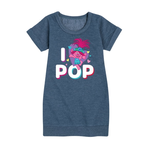 Trolls - I Love Pop Poppy - Toddler & Youth Girls Fleece Dress