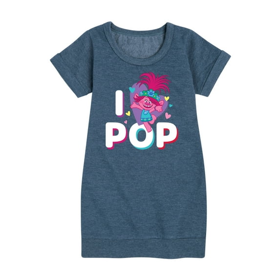 Trolls - I Love Pop Poppy - Toddler & Youth Girls Fleece Dress