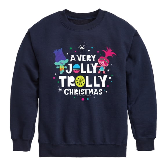 Trolls - Jolly Trolly Christmas Branch and Poppy - Toddler & Youth Crewneck Fleece Sweatshirt