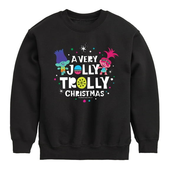 Trolls - Jolly Trolly Christmas Branch and Poppy - Toddler & Youth Crewneck Fleece Sweatshirt