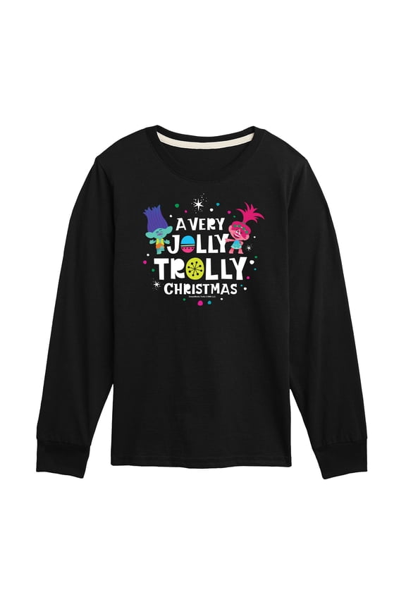 - Jolly Trolly Christmas Branch and Poppy - Toddler & Youth Long Sleeve Graphic T-Shirt