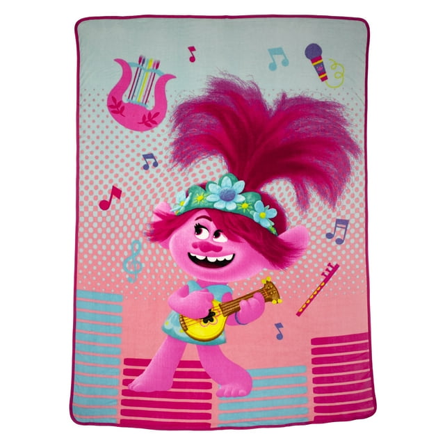 Trolls Kids Fleece Twin/Full Blanket, 62 x 90, Pink, Dreamworks