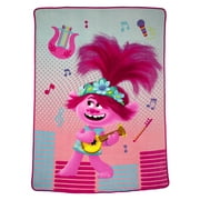 Trolls Kids Fleece Twin/Full Blanket, 62 x 90, Pink, Dreamworks