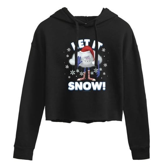 Trolls - Let It Snow Cloud Guy - Juniors Cropped Pullover Hoodie