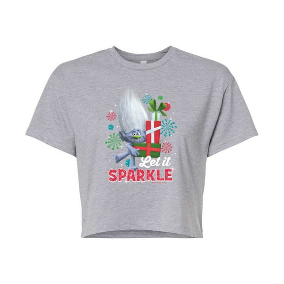 Trolls - Let It Sparkle Guy Diamond - Juniors Cropped Cotton Blend T-Shirt