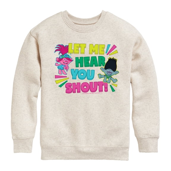 Trolls - Let Me Hear You Shout Poppy and Branch - Toddler & Youth Crewneck Fleece Sweatshirt