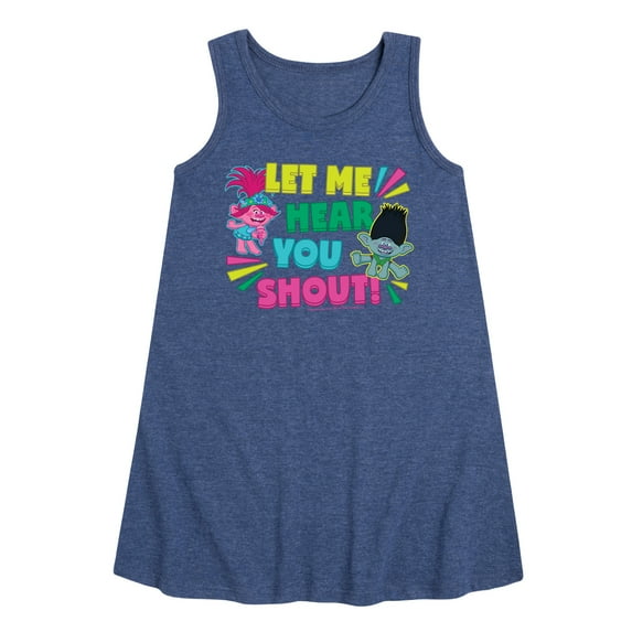 Trolls - Let Me Hear You Shout Poppy and Branch - Toddler & Youth Girls A-line Dress