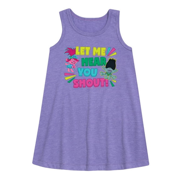 Trolls - Let Me Hear You Shout Poppy and Branch - Toddler & Youth Girls A-line Dress