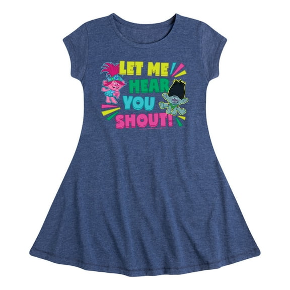 Trolls - Let Me Hear You Shout Poppy and Branch - Toddler & Youth Girls Fit & Flare Dress