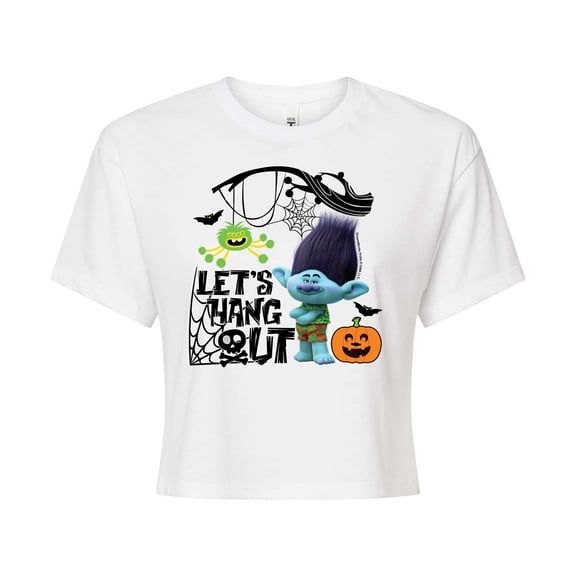 Trolls - Lets Hang Out Branch - Juniors Cropped Cotton Blend T-Shirt
