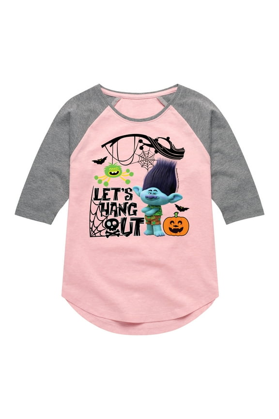 - Lets Hang Out Branch - Toddler & Youth Girls Raglan Graphic T-Shirt