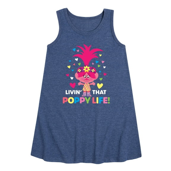 Trolls - Livin That Poppy Life - Toddler & Youth Girls A-line Dress