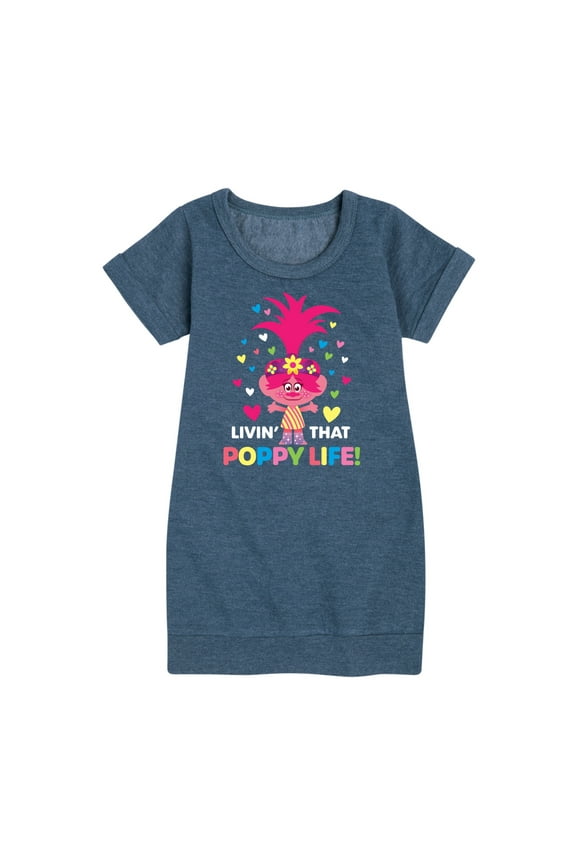 - Livin That Poppy Life - Toddler & Youth Girls Fleece Dress