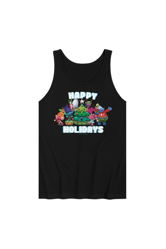 Trolls Movie - Christmas - Happy Holidays - Poppy, Biggie, & More - Men's Jersey Tank Top
