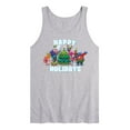thumbnail image 1 of Trolls Movie - Christmas - Happy Holidays - Poppy, Biggie, & More - Men's Jersey Tank Top, 1 of 3