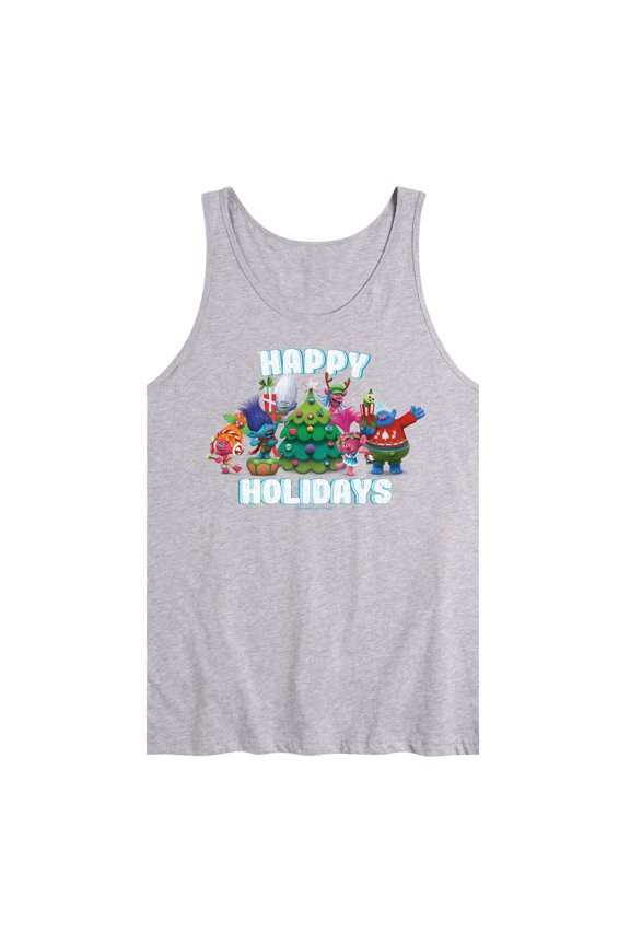 Trolls Movie - Christmas - Happy Holidays - Poppy, Biggie, & More - Men's Jersey Tank Top
