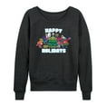 thumbnail image 1 of Trolls Movie - Christmas - Happy Holidays - Poppy, Biggie, & More - Women's Lightweight French Terry Long Sleeve Shirt, 1 of 4