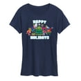 thumbnail image 1 of Trolls Movie - Christmas - Happy Holidays - Poppy, Biggie, & More - Women's Short Sleeve Graphic T-Shirt, 1 of 4