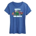 thumbnail image 1 of Trolls Movie - Christmas - Happy Holidays - Poppy, Biggie, & More - Women's Short Sleeve Graphic T-Shirt, 1 of 4