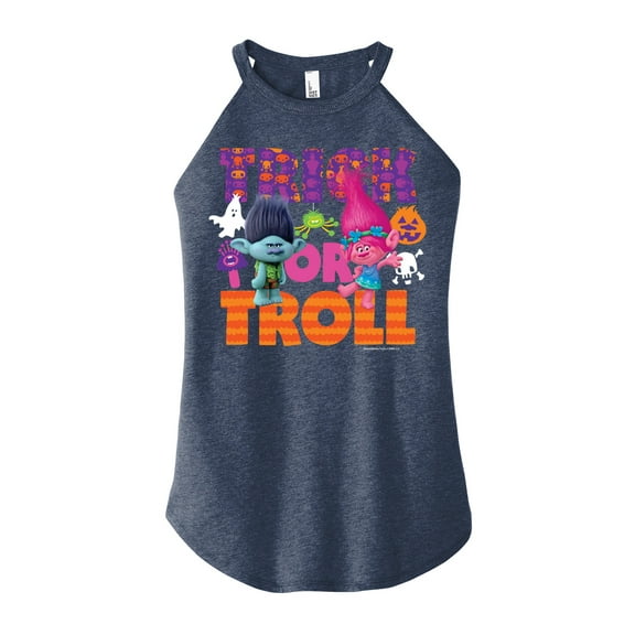 Trolls Movie - Christmas - Happy Holla Days - Poppy, Branch, & Guy Diamond - Juniors High Neck Tank Top