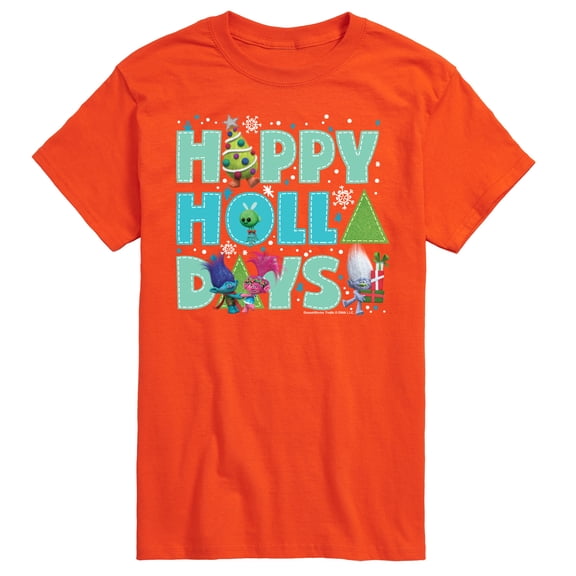 Trolls Movie - Christmas - Happy Holla Days - Poppy, Branch, & Guy Diamond - Men's Short Sleeve Graphic T-Shirt