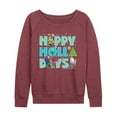 thumbnail image 1 of Trolls Movie - Christmas Happy Holla Days Poppy, Branch, & Guy Diamond  - Women's Lightweight French Terry Long Sleeve Shirt, 1 of 4