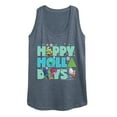 thumbnail image 1 of Trolls Movie - Christmas - Happy Holla Days - Poppy, Branch, & Guy Diamond - Women's Racerback Tank Top, 1 of 4