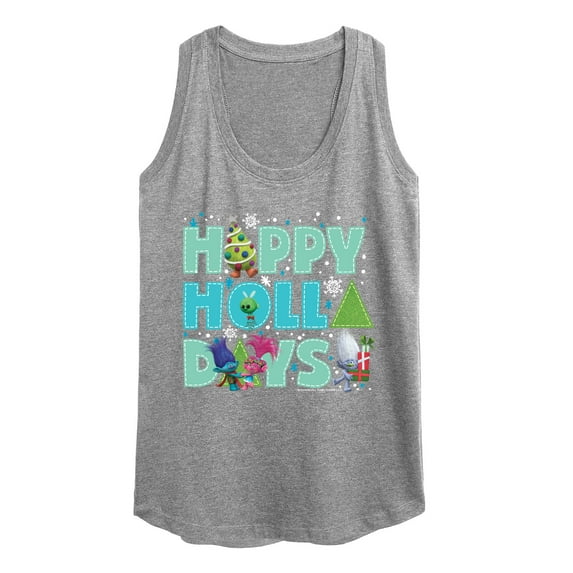 Trolls Movie - Christmas - Happy Holla Days - Poppy, Branch, & Guy Diamond - Women's Racerback Tank Top