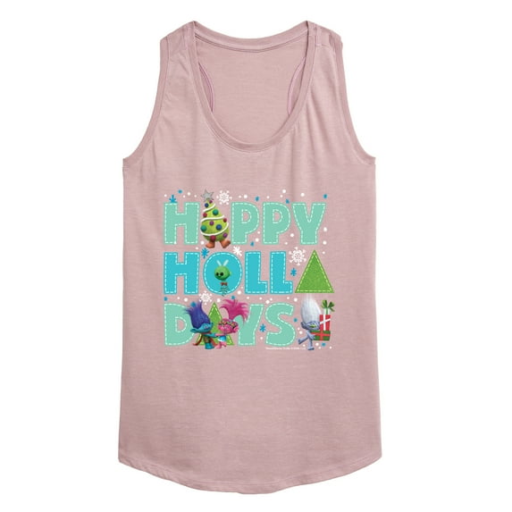 Trolls Movie - Christmas - Happy Holla Days - Poppy, Branch, & Guy Diamond - Women's Racerback Tank Top