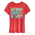 thumbnail image 1 of Trolls Movie - Christmas - Happy Holla Days - Poppy, Branch, & Guy Diamond - Women's Short Sleeve Graphic T-Shirt, 1 of 4