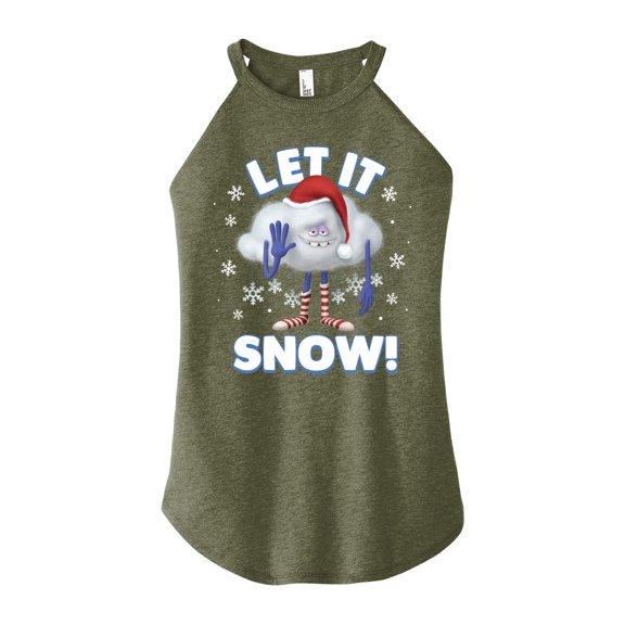 Trolls Movie - Christmas - Let It Snow - Cloud Guy - Juniors High Neck Tank Top