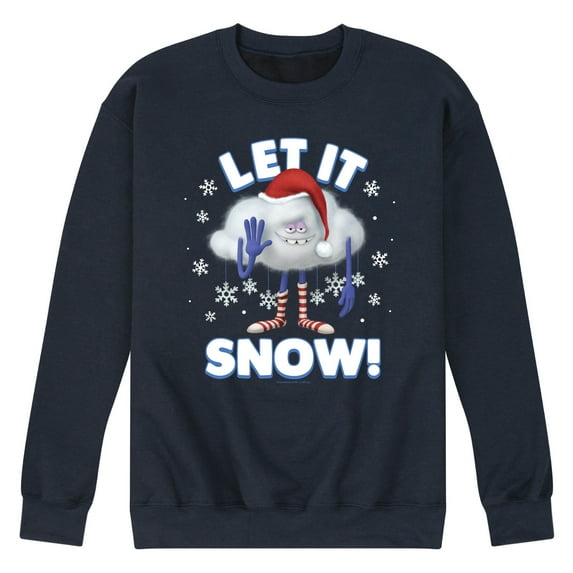 Trolls Movie - Christmas - Let It Snow - Cloud Guy - Men's Crew Neck Fleece Pullover