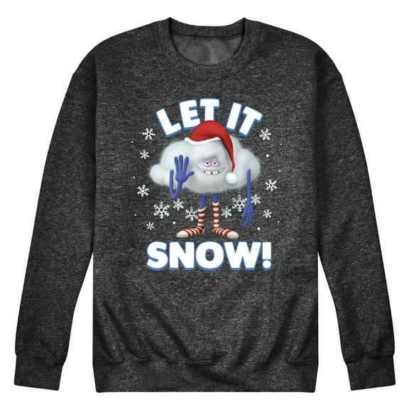 Trolls Movie - Christmas - Let It Snow - Cloud Guy - Men's Crew Neck Fleece Pullover