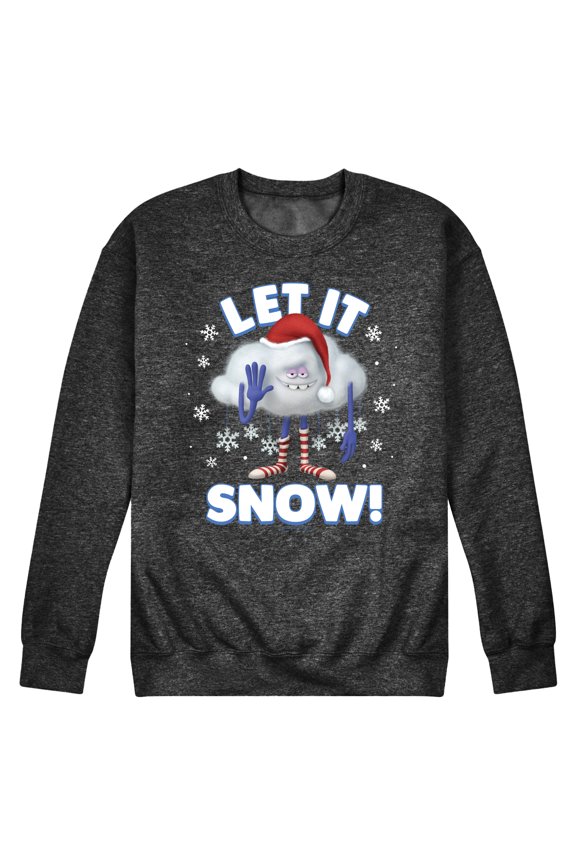 Trolls Movie - Christmas - Let It Snow - Cloud Guy - Men's Crew Neck Fleece Pullover