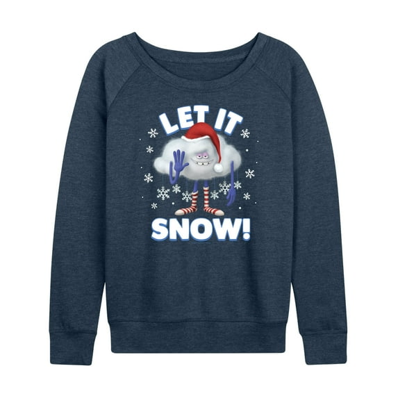 Trolls Movie - Christmas - Let It Snow - Cloud Guy - Women's Lightweight French Terry Long Sleeve Shirt