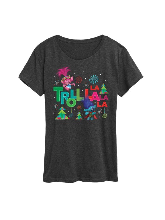 Trolls Movie - Christmas - Troll La La La La - Poppy & Branch - Women's Short Sleeve Graphic T-Shirt