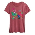 thumbnail image 1 of Trolls Movie - Christmas - Troll La La La La - Poppy & Branch - Women's Short Sleeve Graphic T-Shirt, 1 of 4