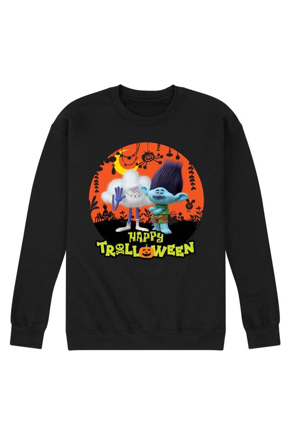 Trolls Movie - Halloween - Happy Halloween - Branch & Cloud Guy - Men's Crew Neck Fleece Pullover