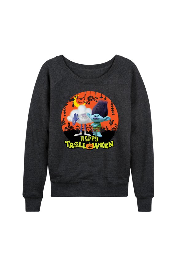 Trolls Movie - Halloween - Happy Trolloween - Branch & Cloud Guy - Women's Lightweight French Terry Long Sleeve Shirt