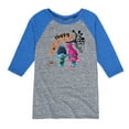 thumbnail image 1 of Trolls Movie - Halloween - Poppy & Branch - Happy Trolloween - Toddler And Youth Raglan Graphic T-Shirt, 1 of 3