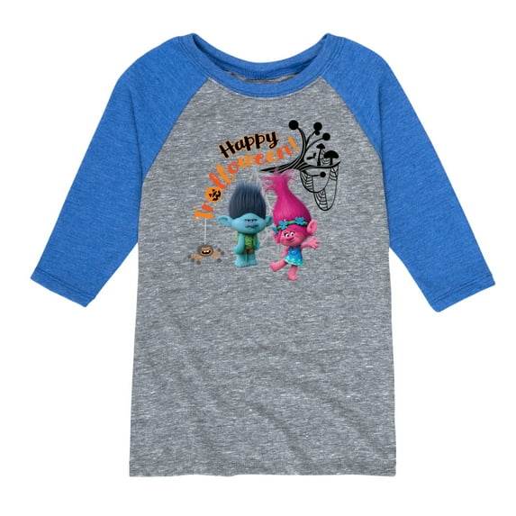 Trolls Movie - Halloween - Poppy & Branch - Happy Trolloween - Toddler And Youth Raglan Graphic T-Shirt